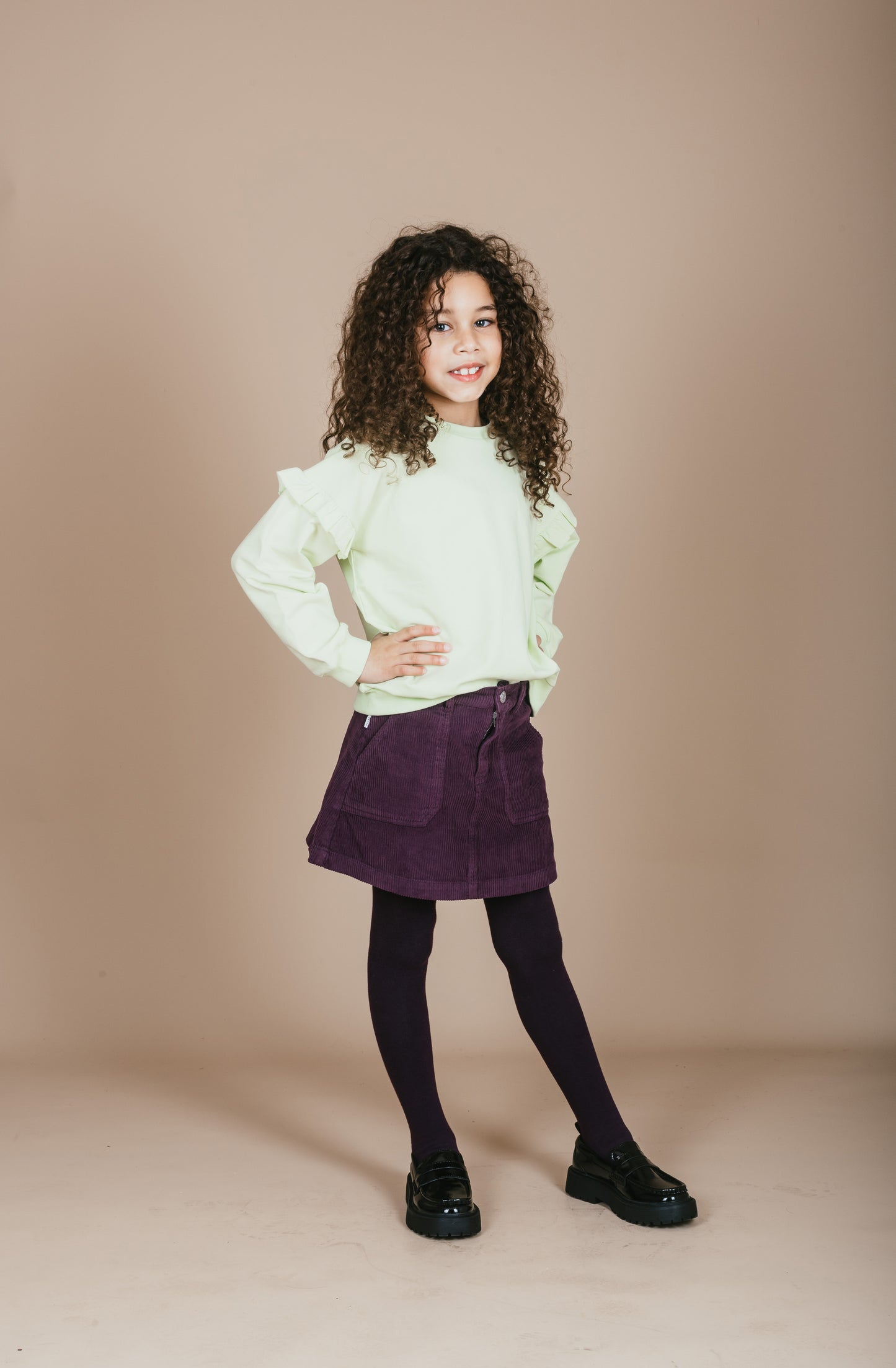 Ruffle Sweater - Shadow Lime