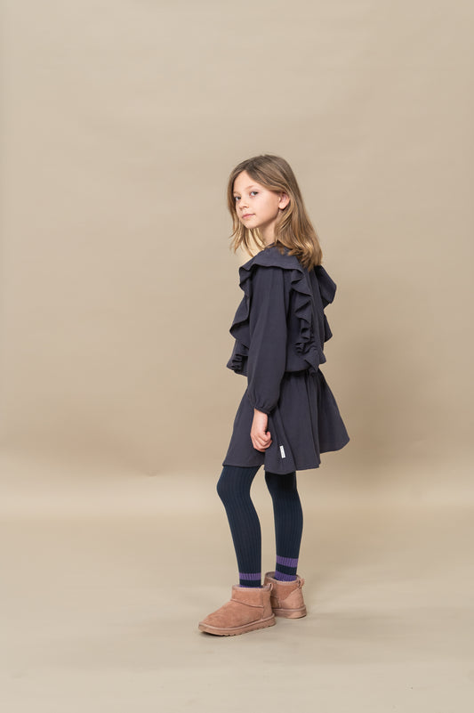 Ruffled Blouse - Night Blue