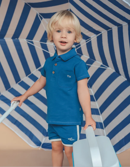 Polo Elton - Slub - Hoogblauw