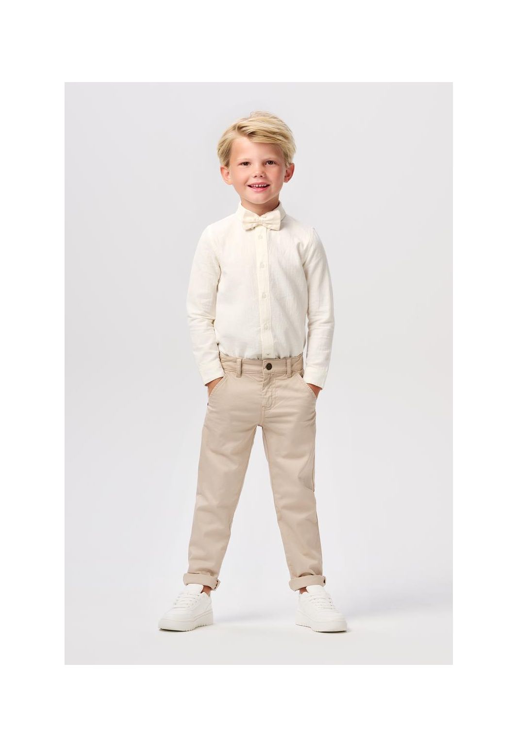 Beige broek Doeskin - feestcollectie