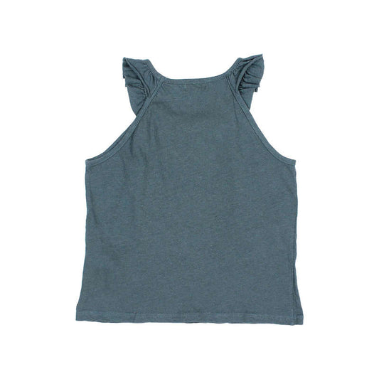 Girly linen top - blue teal