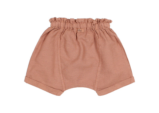 Textured cotton short - cocoa