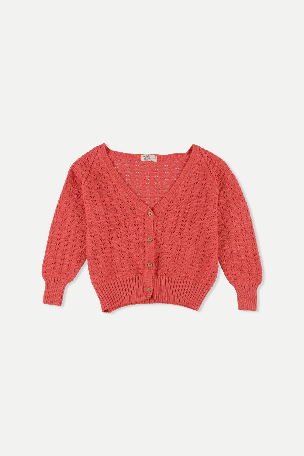 Crochet tricot cardigan kids - pink ruby