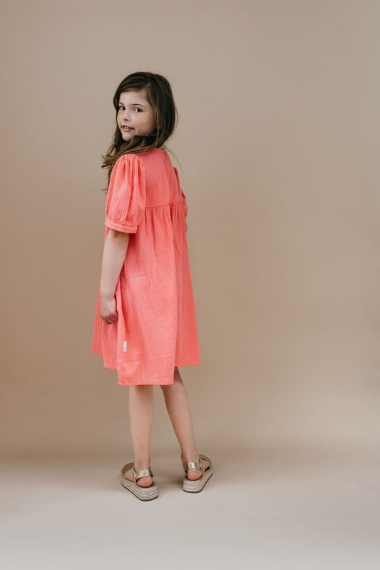 Puff Sleeve dress - shell pink