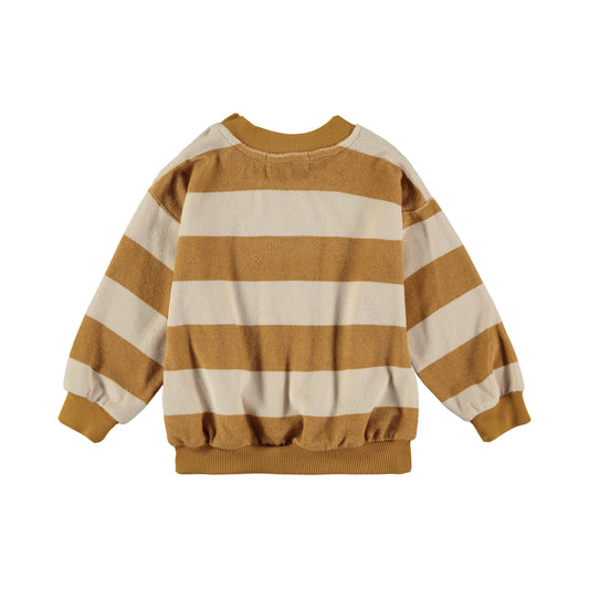Sweatshirt in badstof baby - stripes mustard