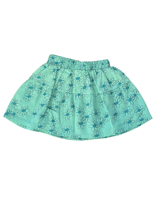 Green daisies skirt
