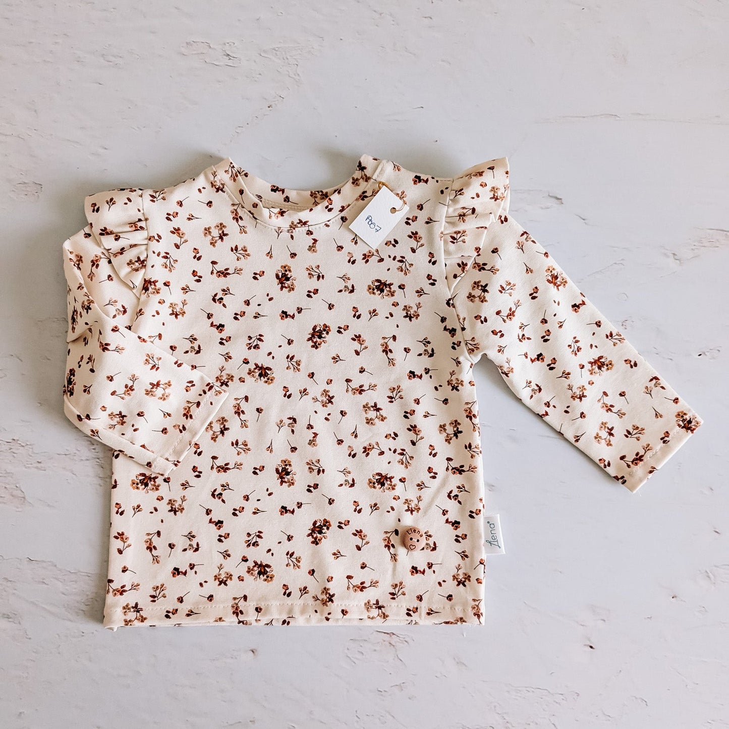 T-shirt - flowers brun