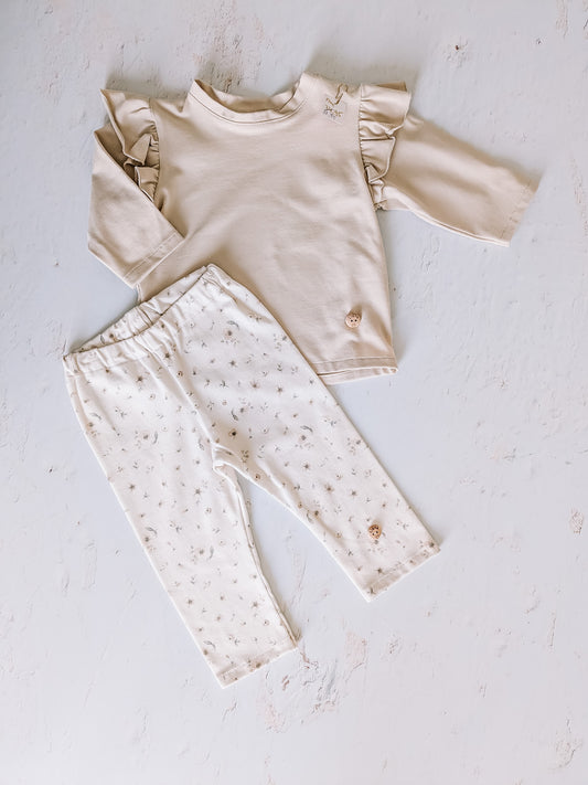 Setje beige longsleeve en legging