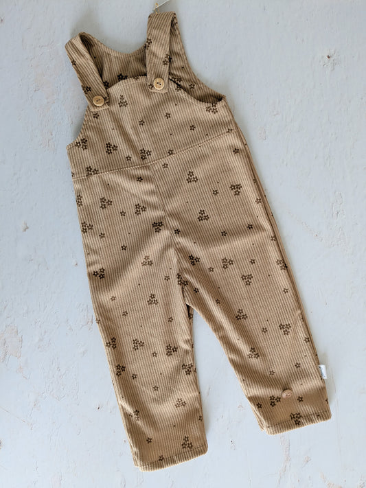 Bruine salopette - bloemen