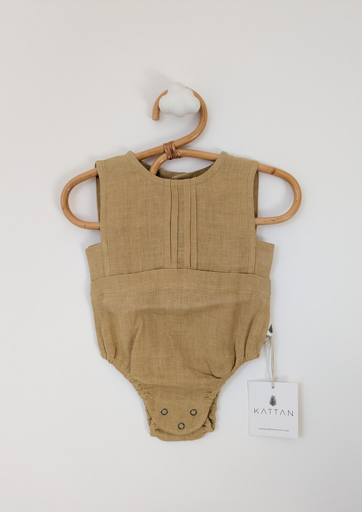 Linnen mustard romper