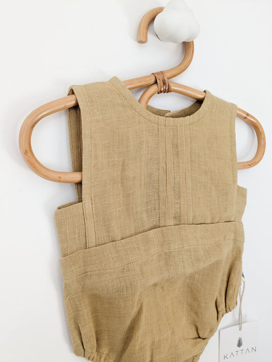 Linnen mustard romper