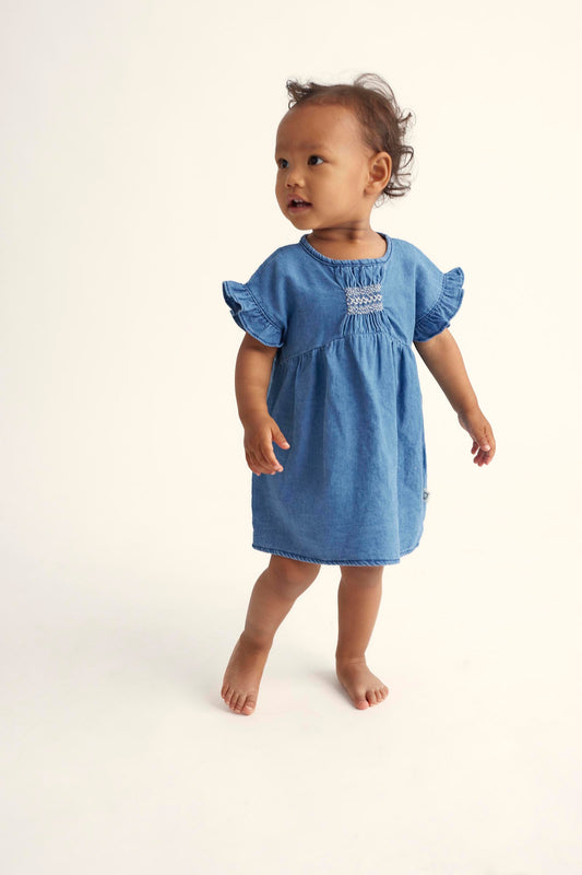 Sarah twill denim dress