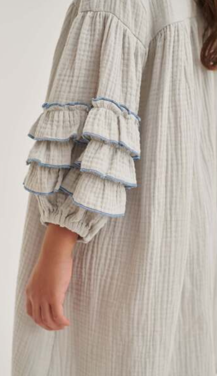 Double gauze dress - Light blue