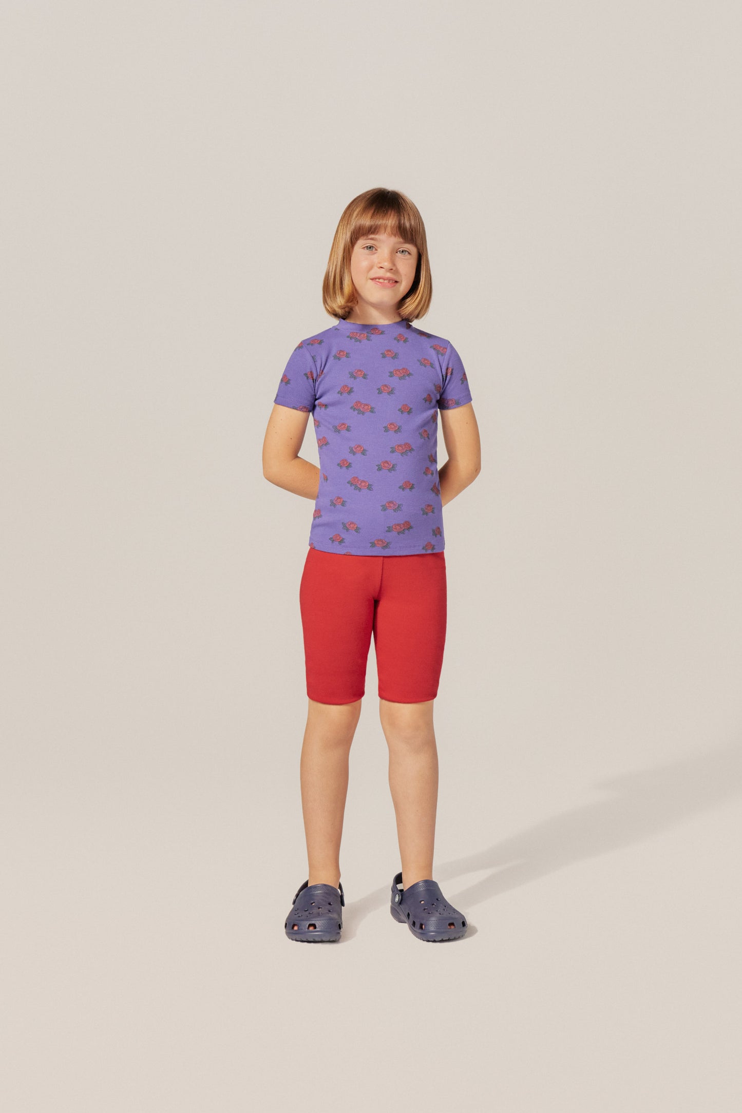 Red kids short leggings