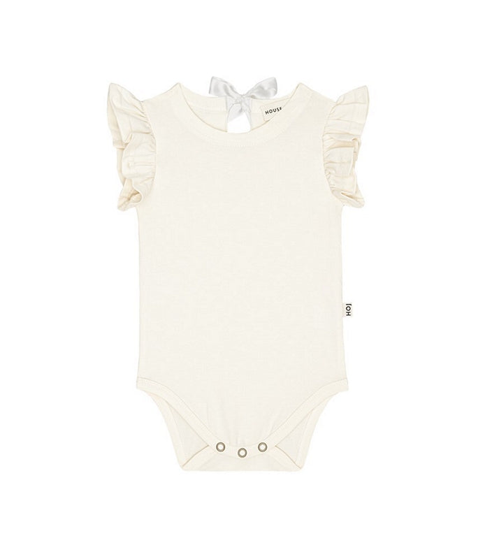Ruffled bodysuit - cream