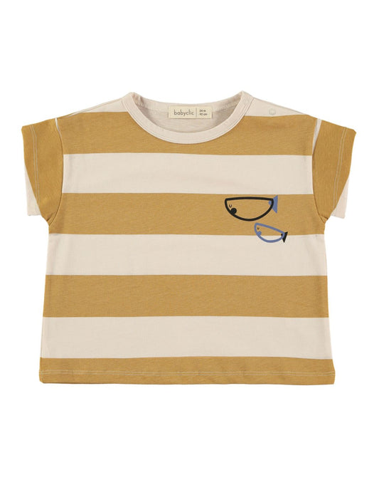 T-shirt Camiseta baby - stripes mustard