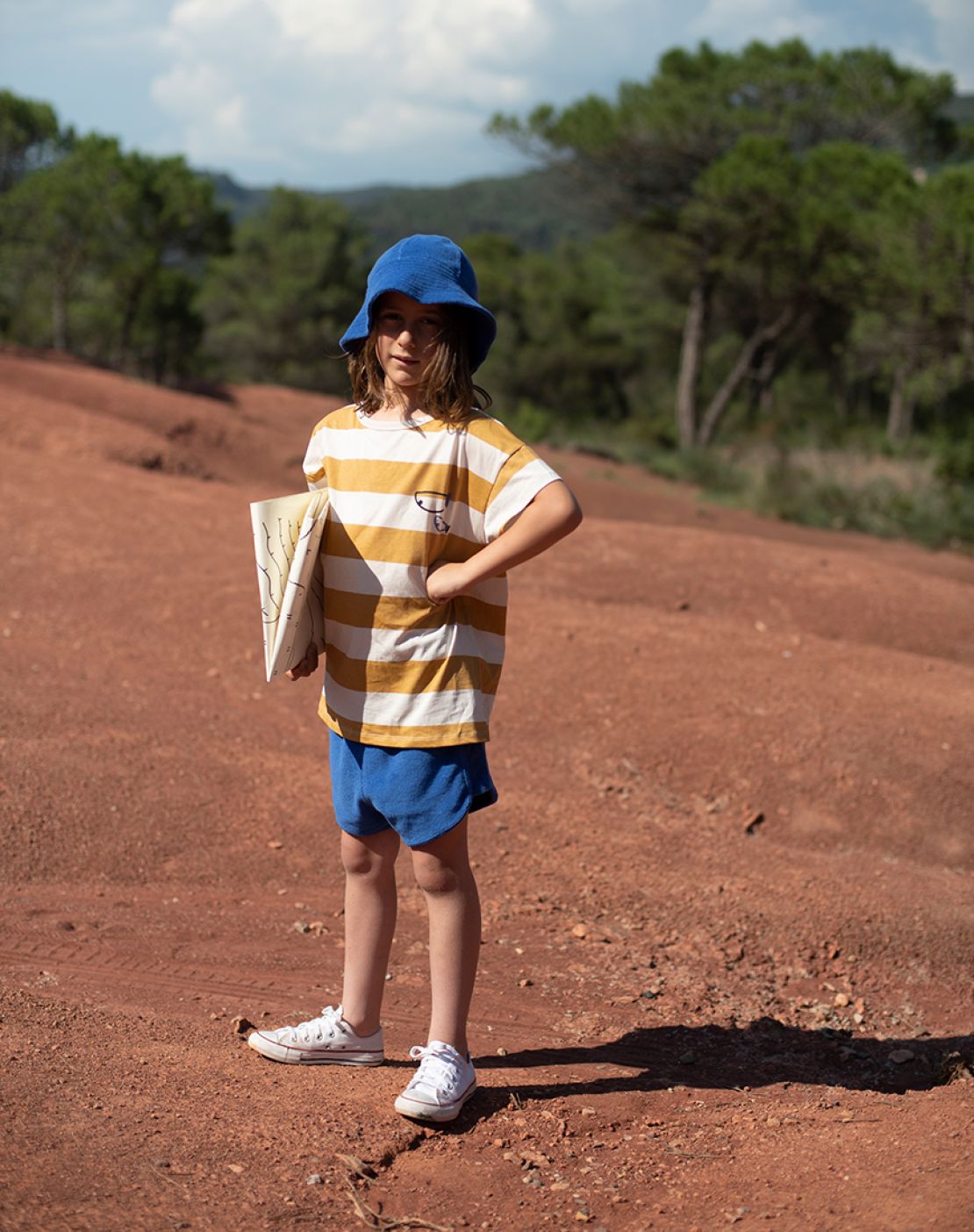 T-shirt Camiseta kids - stripes mustard