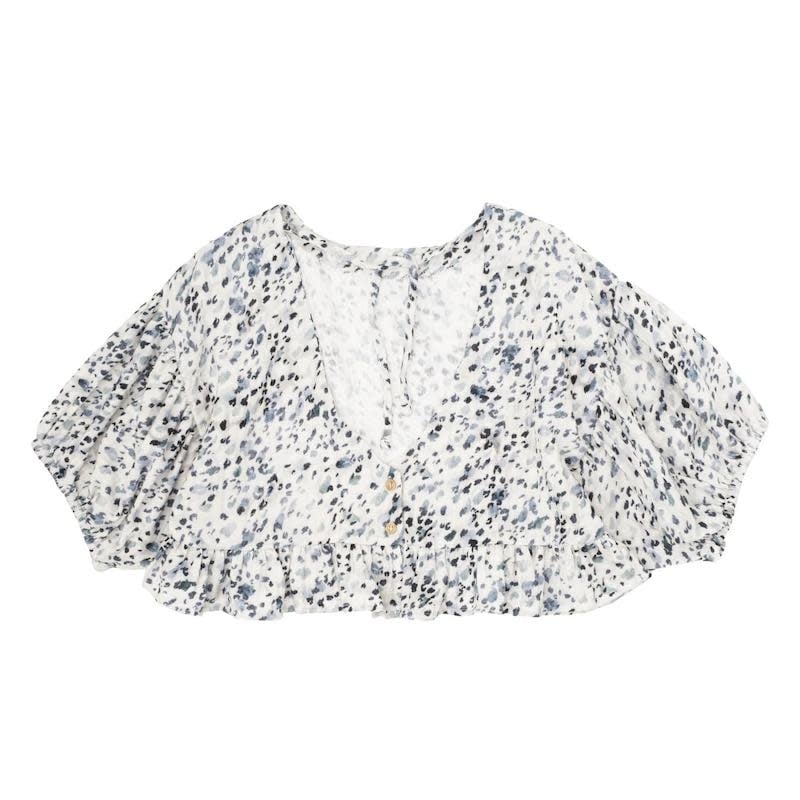 Animal print cropped blouse
