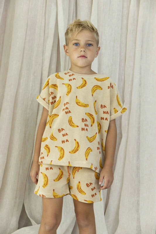 T-shirt in badstof - Banana
