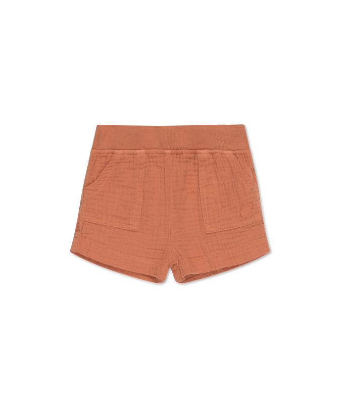 Ariel gauze bermuda - terracotta