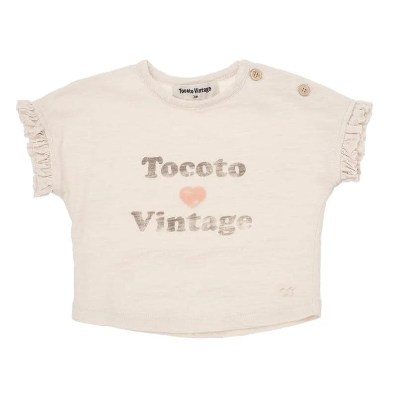 T-shirt with ruffles - Off white