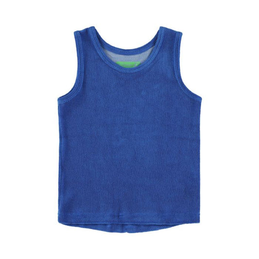 Blauwe top in badstof