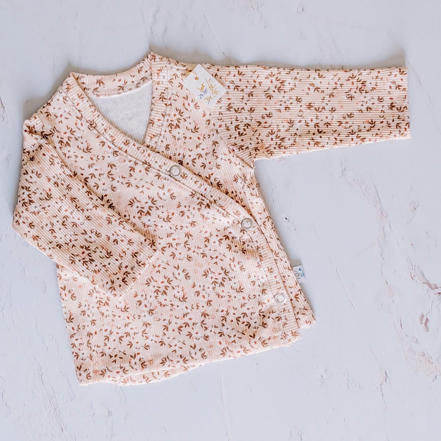 Overslagshirt - flowers brun