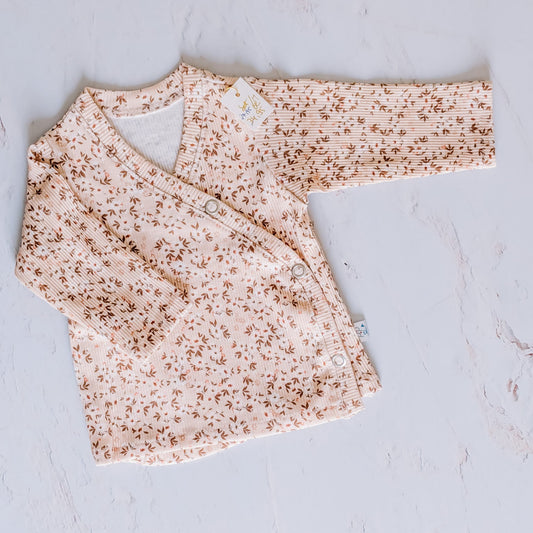 Overslagshirt - flowers brun