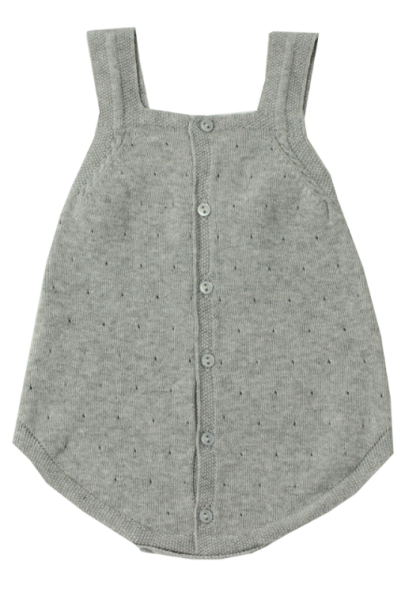 Romper in gebreid katoen - grijs