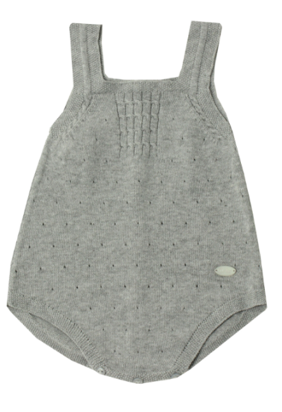Romper in gebreid katoen - grijs