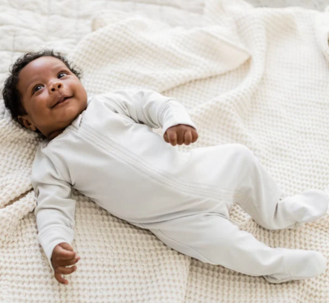 Footed onesie - milk