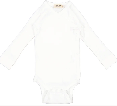 Overslagbody - gentle white ribbed