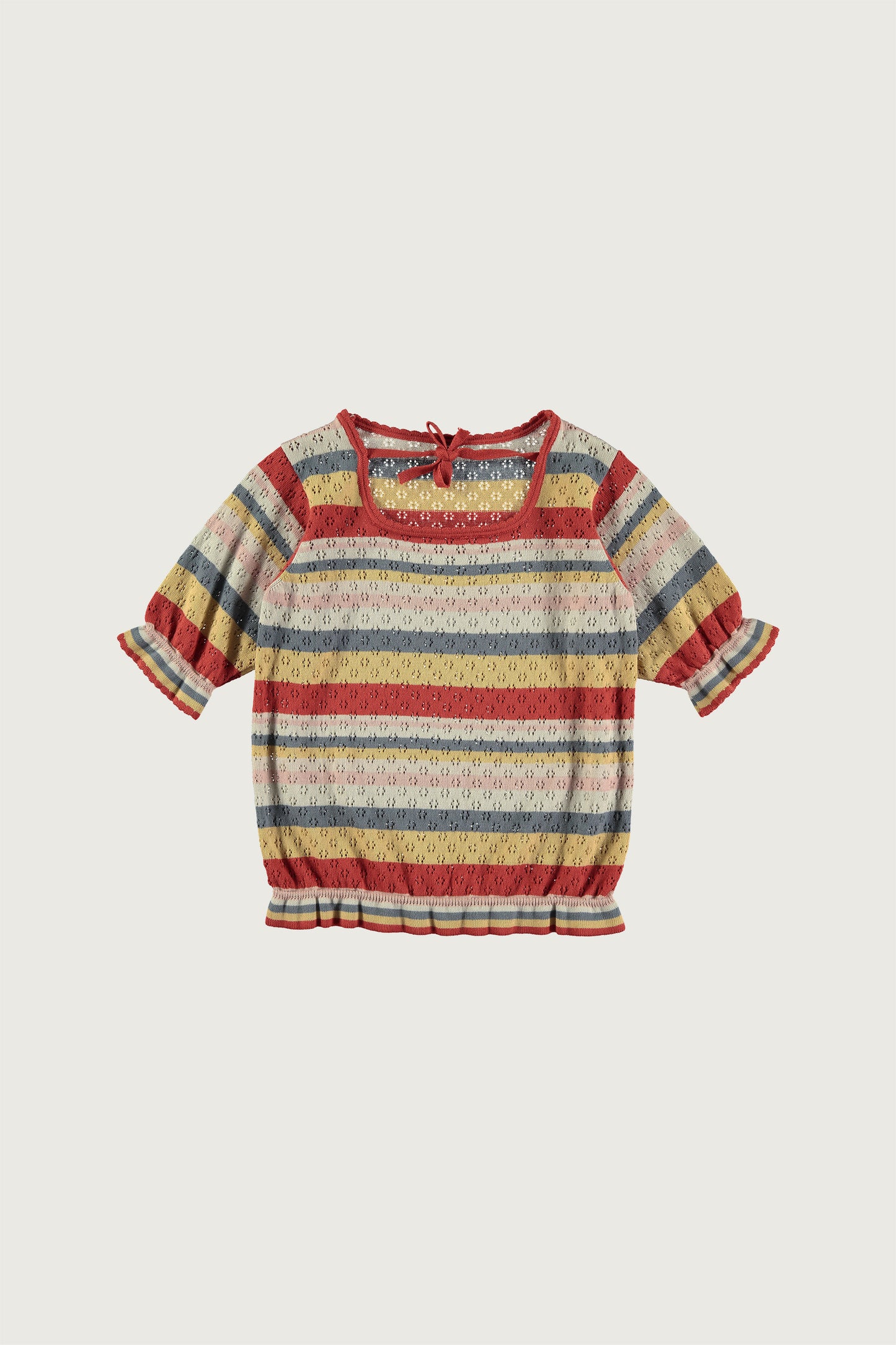 Openwork stripes top