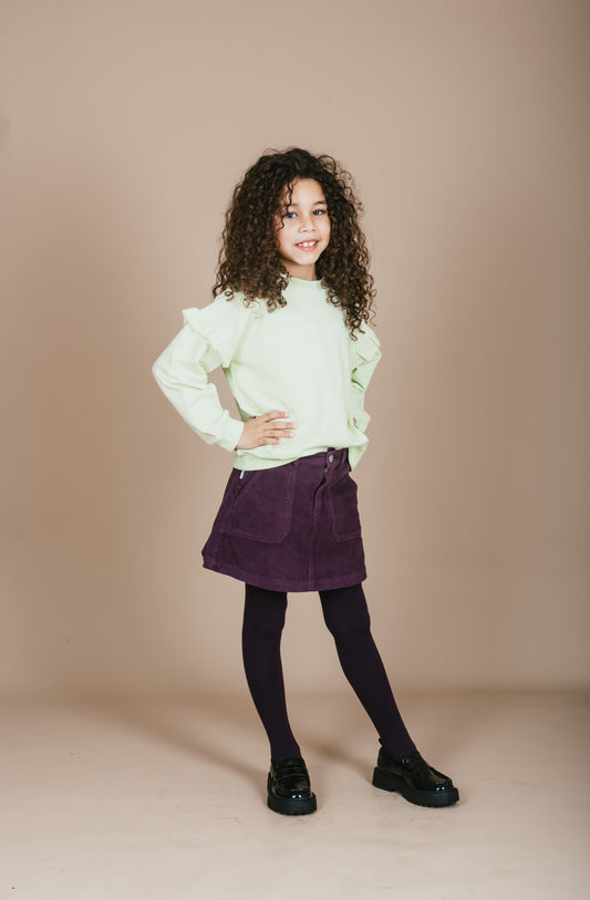 Ruffle Sweater - Shadow Lime