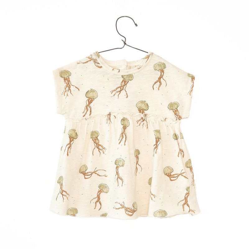 Printed flame jersey dress - fiber