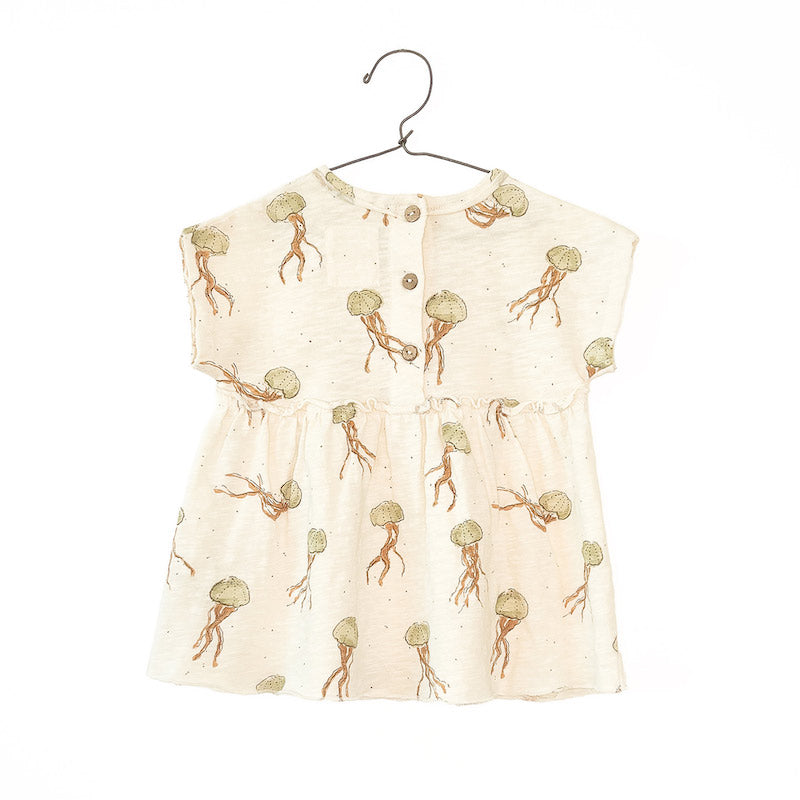 Printed flame jersey dress - fiber