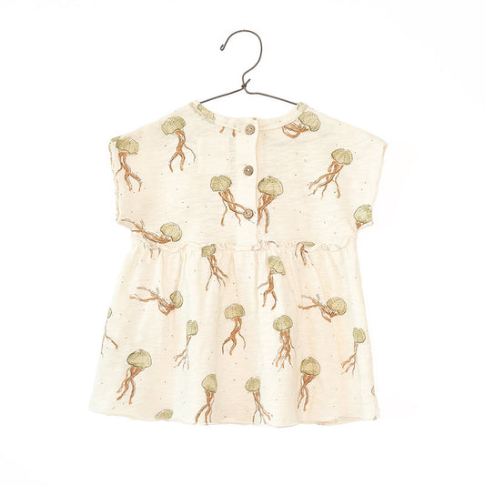 Printed flame jersey dress - fiber