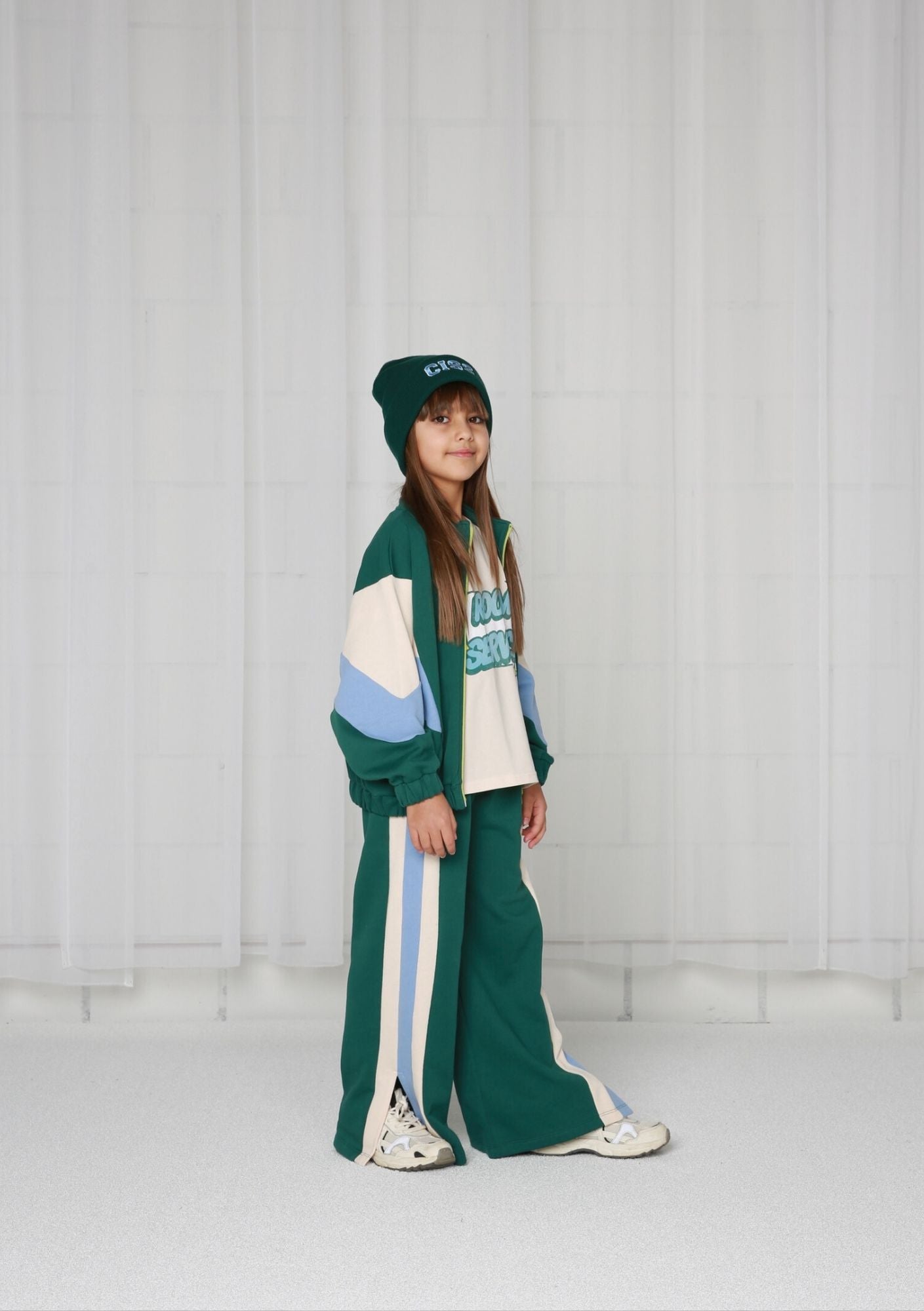 Colour block wide jog pant