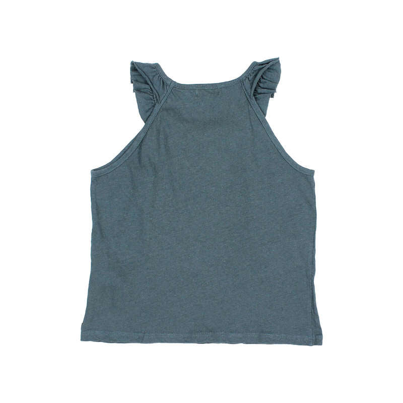 Girly linen top - blue teal