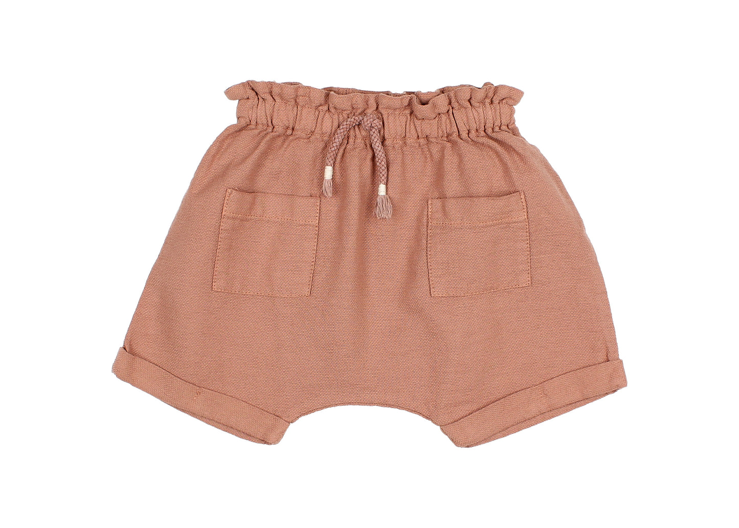 Textured cotton short - cocoa
