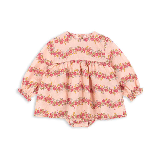 Bella frill romper/dress - floria pink
