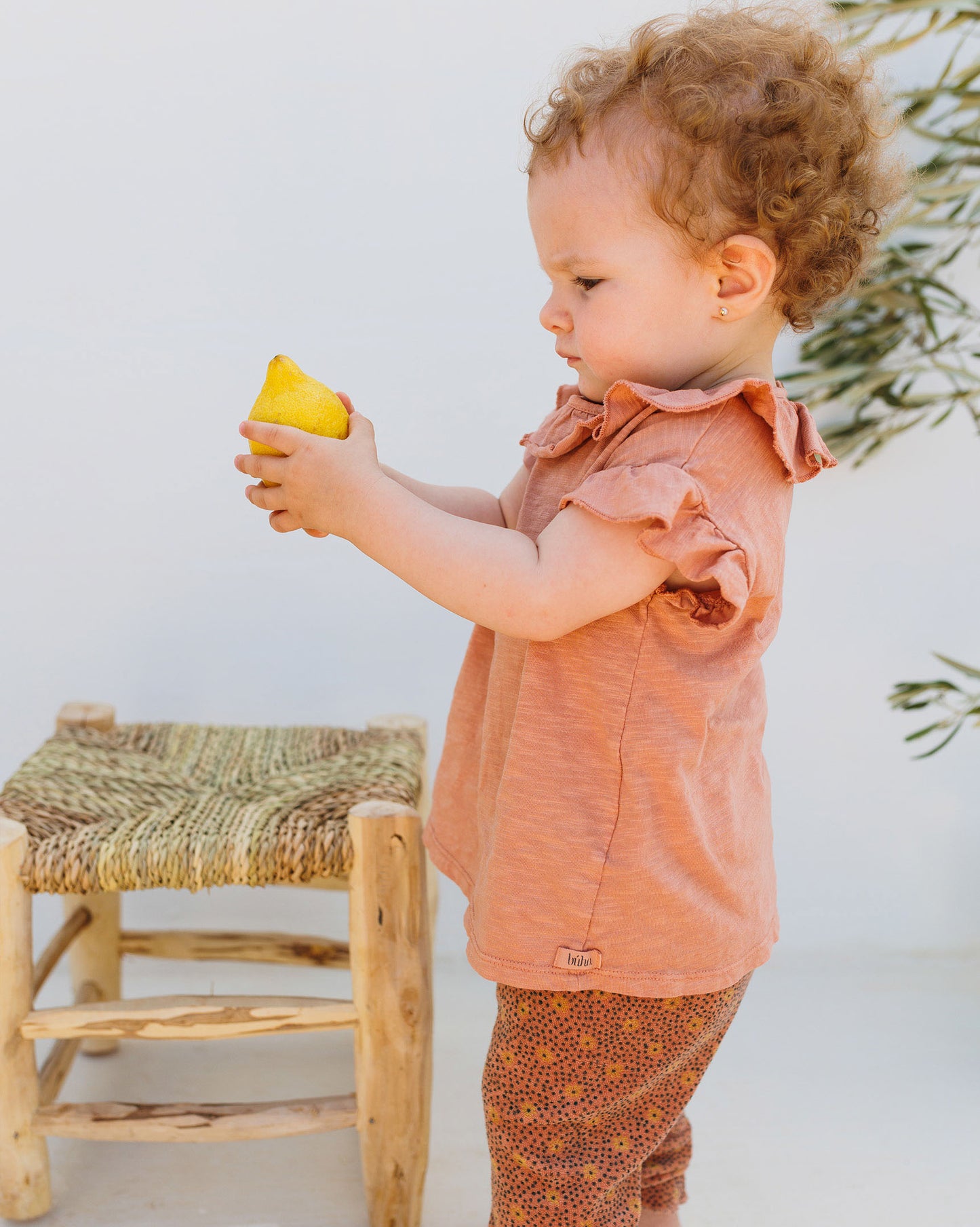 Frill collar t-shirt - rose clay