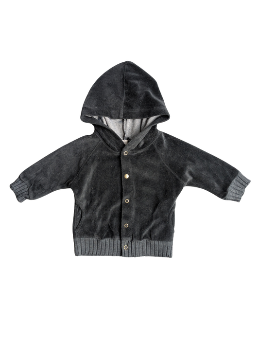 Hooded jacket velours
