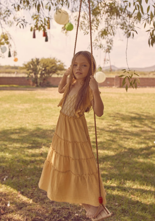 Butterfly knitted dress - Yellow