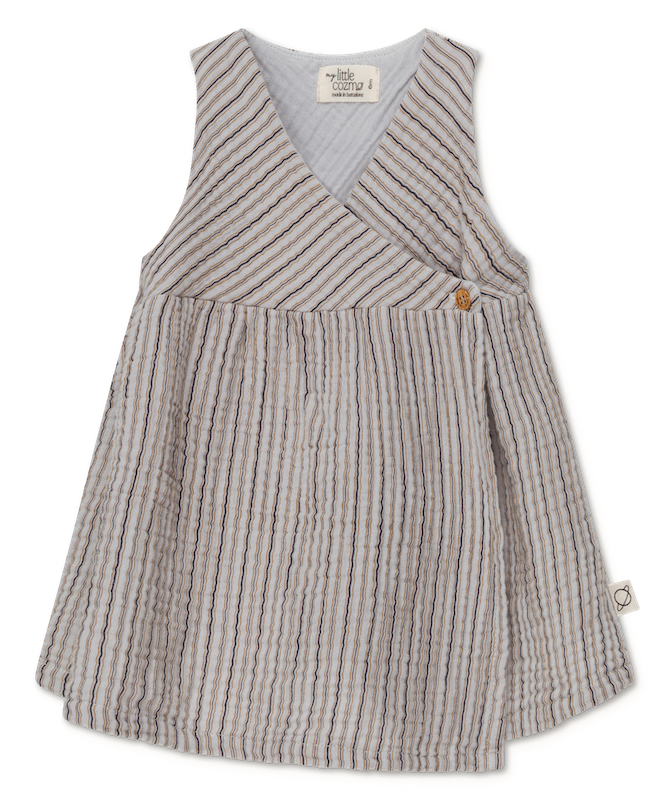 Norma gauze stripe wrap baby dress