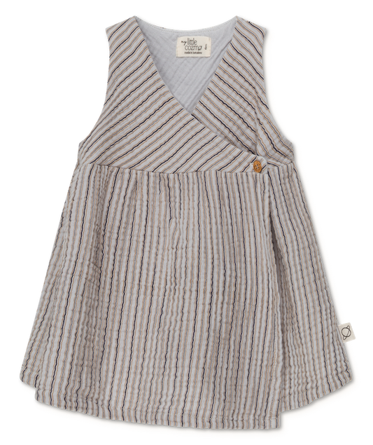 Norma gauze stripe wrap baby dress