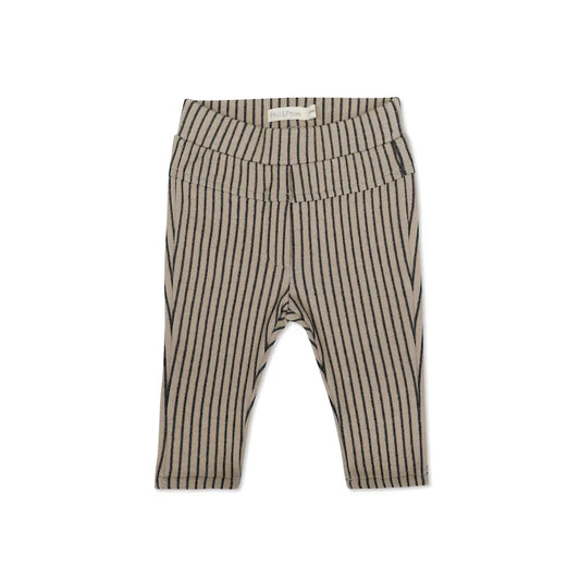 Tapered baby pants stripe - cashew