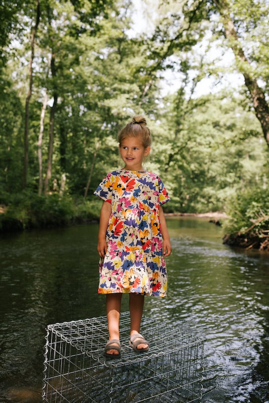 Augusta dress - painted flower