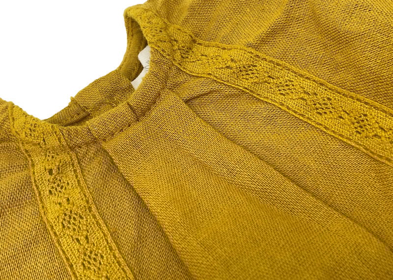 Shirt lace linen - mustard