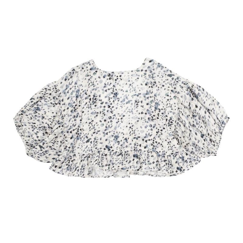 Animal print cropped blouse